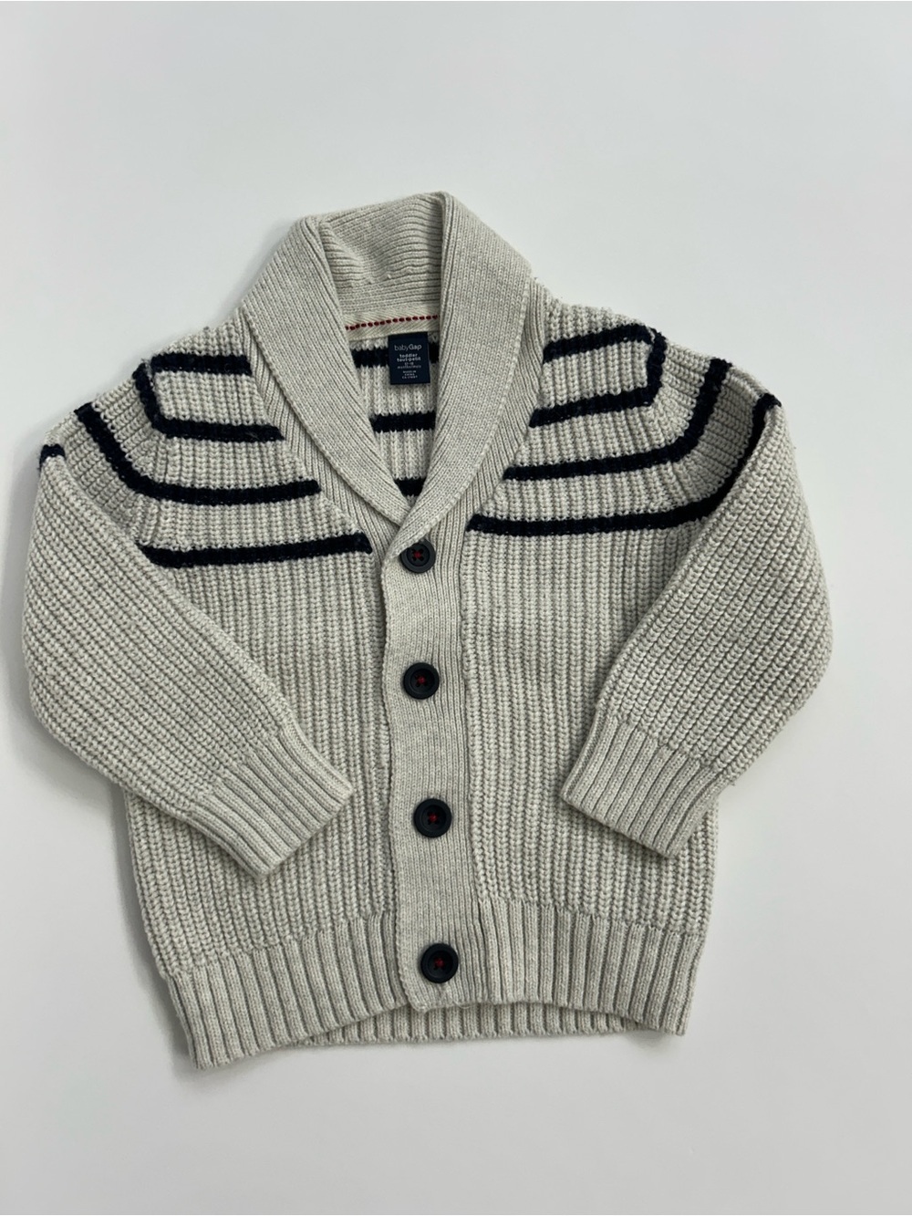 Baby Gap Striped Shawl Collar Knit Cardigan Sweater Size 12-18 Months